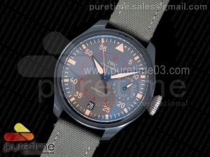 Big Pilot Real PR 48mm IW501902 Real Ceramic ZF 1:1 Best Edition on Green Nylon Strap A51111 V2