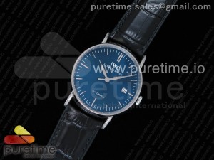 Portofino Automatic SS TWF 1:1 Best Edition Blue Dial Markers on Black Leather Strap A2892