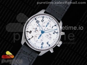 Pilot Chrono 377725 "150 Years" ZF 1:1 Best Edition White Dial on Black Leather Strap A7750