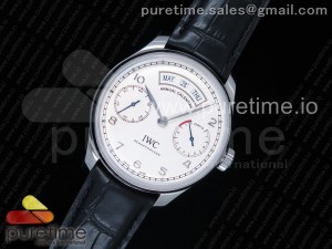 Portuguese Real PR Real Annual Calendar IW503501 ZF 1:1 Best Edition White Dial on Black Leather Strap A52850