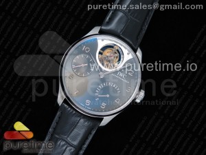 Portuguese Tourbillon IW5046 SS ZF Best Edition Gray Dial on Black Leather Strap