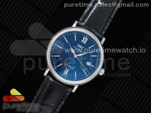 Portofino Automatic SS FKF 1:1 Best Edition Blue Dial on Black Leather Strap A2892