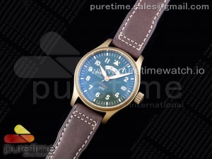 Pilot UTC Spitfire “MJ271” Bronze ZF 1:1 Best Edition Green Dial on Brown Leather Strap A2836