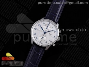 Portuguese Chrono IW371605 ZF 1:1 Best Edition White Dial on Blue Leather Strap A69355