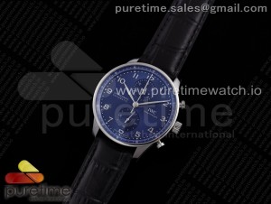 Portuguese Chrono IW371606 ZF 1:1 Best Edition Blue Dial on Black Leather Strap A69355