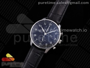Portuguese Chrono IW371609 ZF 1:1 Best Edition Black Dial on Black Leather Strap A69355