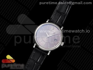 Portofino 37mm SS V7F 1:1 Best Edition Gray Dial on Black Leather Strap A2892