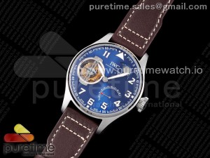 Big Pilot's Constant-Force Tourbillon SS JBF Maker Best Edition Blue Dial on Brown Leather Strap