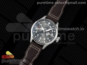 Big Pilot Annual Calendar SS IW5027 AZF 1:1 Best Edition Gray Dial on Brown Leather Strap A52850