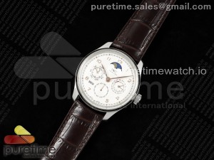 Portugieser Perpetual Calendar SS 5033 QF Best Edition White RG Dial on Brown Leather Strap A52610