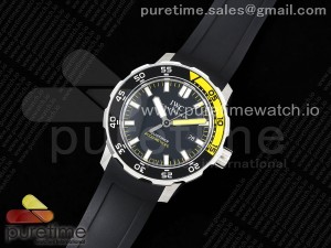 Aquatimer Automatic SS V6SF 1:1 Best Edition Black/Yellow Dial on Black Rubber Strap A2892