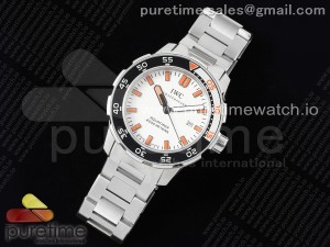 Aquatimer Automatic SS V6SF 1:1 Best Edition White/Orange Dial on SS Bracelet A2892