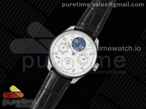 Portugieser Perpetual Calendar SS 5033 APSF 1:1 Best Edition White Dial on Black Leather Strap A52610 Clone