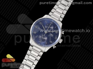 Portuguese Chrono IW3716 SS AZF 1:1 Best Edition Blue Dial on SS Bracelet A69355