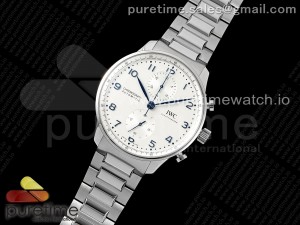Portuguese Chrono IW3716 SS AZF 1:1 Best Edition White Dial Blue Markers on SS Bracelet A69355 V2