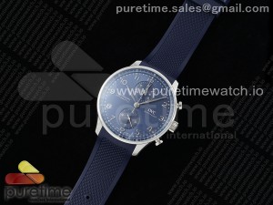 Portuguese Chrono IW3716 Z+F 1:1 Best Edition Blue Dial on Blue Rubber Strap A69355