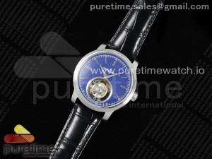 Master Ultra Thin Tourbillon SS RMS Best Edition Blue Star Dial on Black Leather Strap