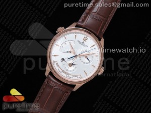 Master Geographic Real PR RG ZF 1:1 Best Edition White Dial on Brown Leather Strap A939