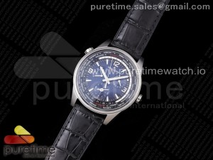 Polaris Geographic SS ZF 1:1 Best Edition Blue Textured Dial on Black Leather Strap A936