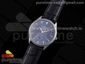 Master Ultra Thin Date FKF 1:1 Best Edition Blue Dial on Black Leather Strap A898