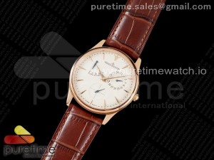 Master Ultra Thin Réserve de Marche RG ZF 1:1 Best Edition Cream Dial on Brown Leather Strap SA938 V3