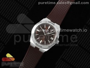 Overseas 4500V SS MKSF 1:1 Best Edition Brown Dial on Brown Rubber Strap A5100
