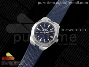 Overseas 4500V SS MKSF 1:1 Best Edition Blue Dial on Blue Rubber Strap A5100