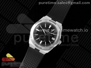 Overseas 4500V SS MKSF 1:1 Best Edition Black Dial on Black Rubber Strap A5100