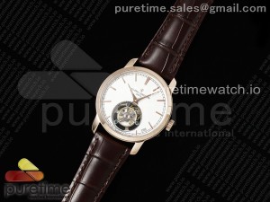 Traditionnelle Tourbillon RG RMSF Best Edition White Dial on Brown Leather Strap
