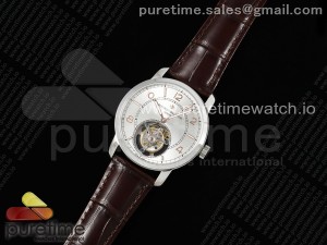 Traditionnelle Tourbillon SS RMSF Best Edition Silver Dial on Brown Leather Strap