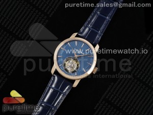 Traditionnelle Tourbillon RG RMSF Best Edition Blue Textured Dial on Blue Leather Strap