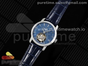 Traditionnelle Tourbillon SS RMSF Best Edition Blue Textured Dial on Blue Leather Strap