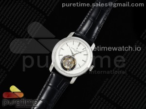 Traditionnelle Tourbillon SS RMSF Best Edition White Textured Dial on Black Leather Strap