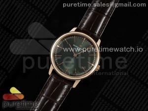 Patrimony RG KZF Best Edition Green Dial on Brown Leather Strap MIYOTA 9015