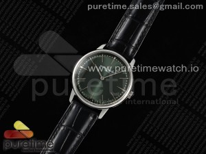 Patrimony SS KZF Best Edition Green Dial on Black Leather Strap MIYOTA 9015
