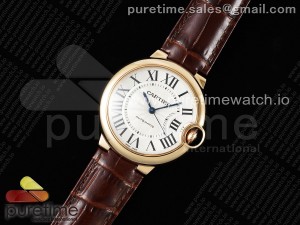 Ballon Bleu 36mm RG 3KF 1:1 Best Edition White Dial on Brown Leather Strap A076