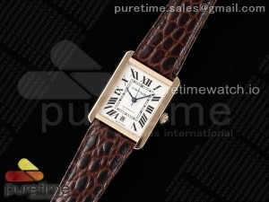 Tank 41 RG APSF 1:1 Best Edition White Dial on Brown Leather Strap MIYOTA 9015