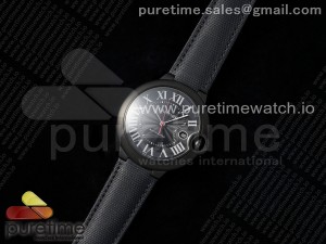 Ballon Bleu 42mm PVD AF 1:1 Best Edition Black Texture Dial on Black Nylon Strap A2824 V5