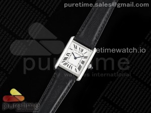 Tank Must 25.5mm SS AF 1:1 Best Edition White Dial on Black Leather Strap Ronda Quartz