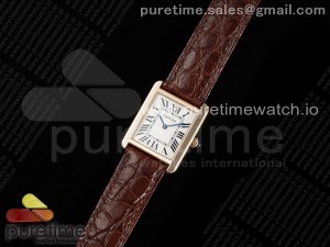 Tank Solo 24mm RG AF 1:1 Best Edition White Dial on Brown Leather Strap Ronda Quartz