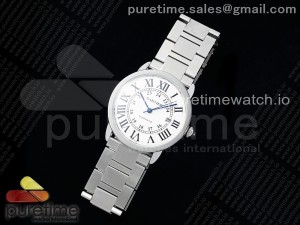 Ronde Solo 42mm SS AF 1:1 Best Edition White Dial on SS Bracelet MIYOTA 9015