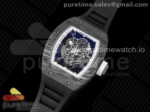 RM055 Real NTPT ZF 1:1 Best Edition Skeleton White Dial on Black Rubber Strap NH05A V3
