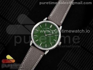 Saxonia Thin SS F8F Edition Green Dial on Brown Leather Strap A23J