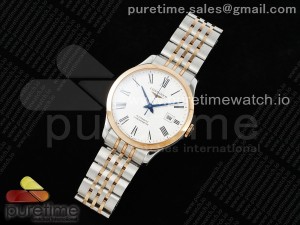 Record 40mm SS/RG AF 1:1 Best Edition White Dial on SS/RG Bracelet A2892