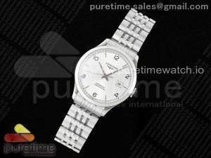 Record 40mm SS AF 1:1 Best Edition Silver Dial on SS Bracelet A2892