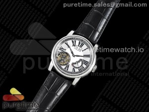 Hommage Flying Tourbillon SS JBF Best Edition White Dial on Black Leather Strap