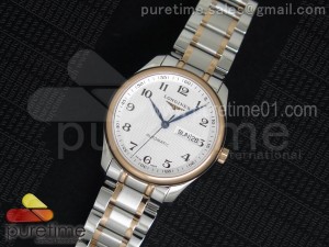 Master Day Date SS/RG White Textured Dial on SS/RG Bracelet A2836