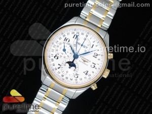 Master Moonphase Chronograph SS/YG GSF 1:1 Best Edition White Dial on SS/YG Bracelet A7751