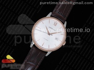 Heritage Spirit Date Automatic Ident U0111622 RG Bezel Silver Dial on Brown Leather Strap A2824 (Free Pen)