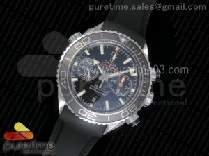 Planet Ocean Master Chronometer OMF SS Black Dial Silver Markers on Black Rubber Strap A9900 (Black Balance Wheel)